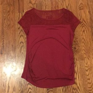 Beautiful lace maroon knit shirt